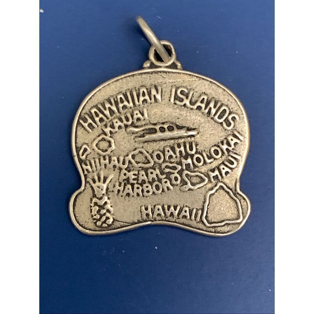 Hawaiian Islands Sterling Silver Jewelry Charm #luau #travel #islands